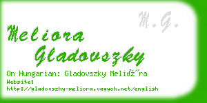 meliora gladovszky business card